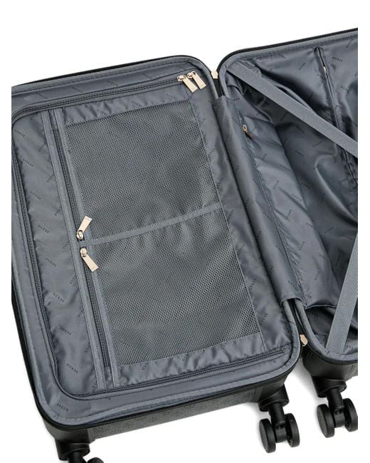 Guess Gray Logo-Plaque Monogram Luggage