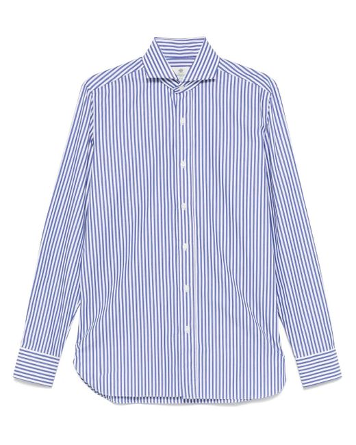 メンズ Luigi Borrelli Napoli ストライプ シャツ Blue