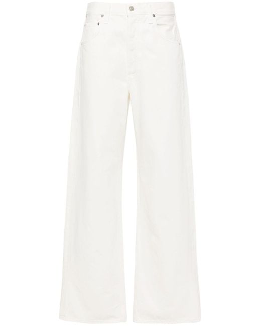 Citizens of Humanity White Ayla Baggy Cuffed Crop Jeans