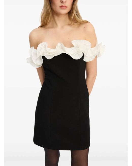 ROTATE BIRGER CHRISTENSEN Black Ruffle Mini Dress