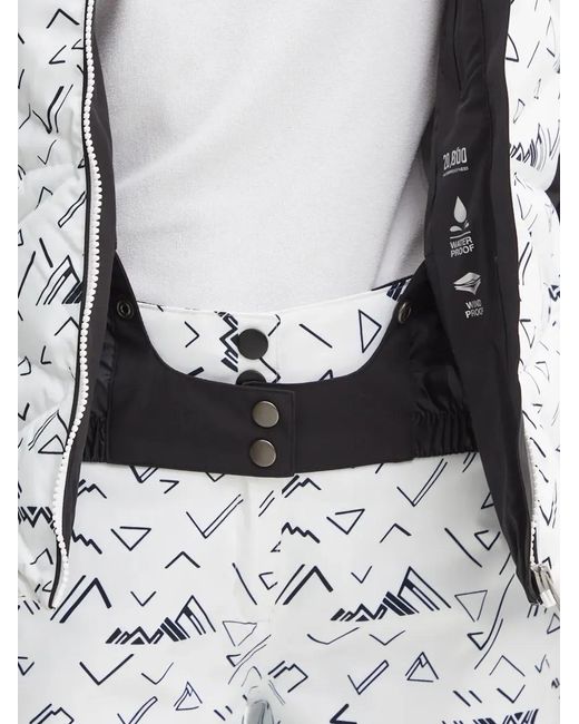 Rossignol Gray Geometrische Staci Skijacke Aus Faux Fur