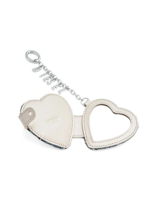 DIESEL Blue Heart-Shape Mirror Keychain