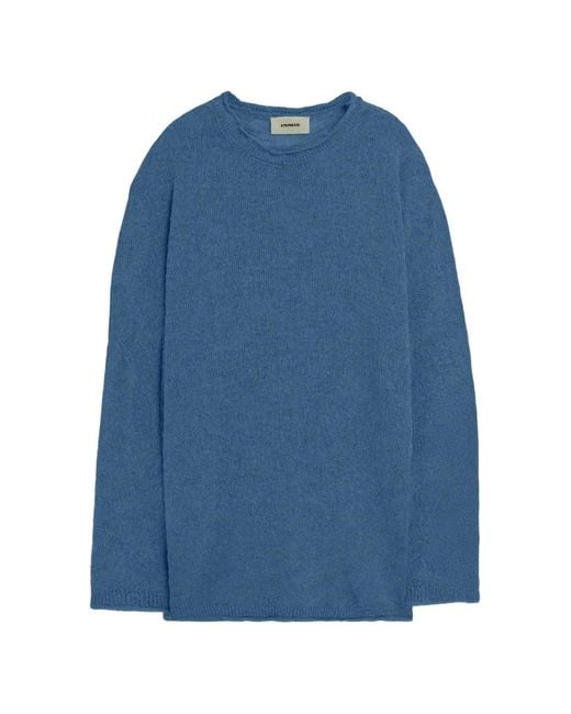 A PAPER KID Blue Round-Neck Sweater for men