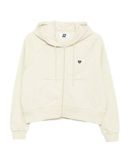 Izzue White Distressed Cotton Hoodie