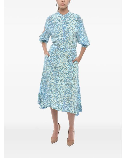 Stella McCartney Blue Animal-Print Olivia Dress
