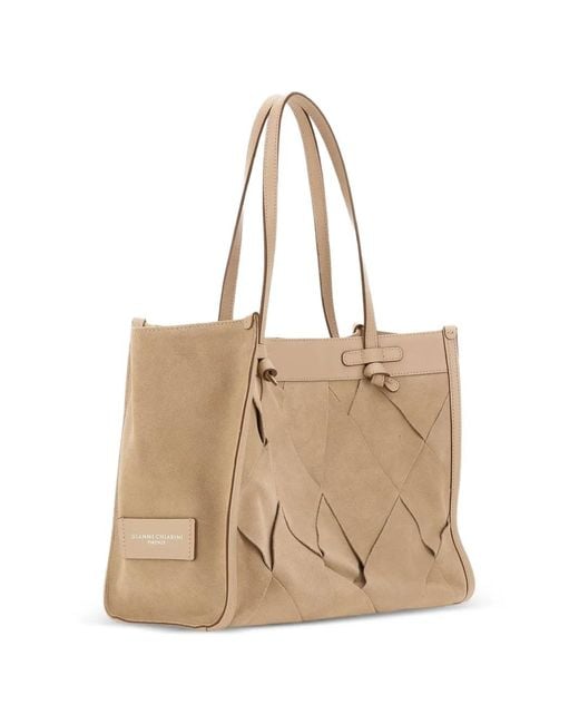 Borsa A Spalla Marcella Con Logo di Gianni Chiarini in Natural