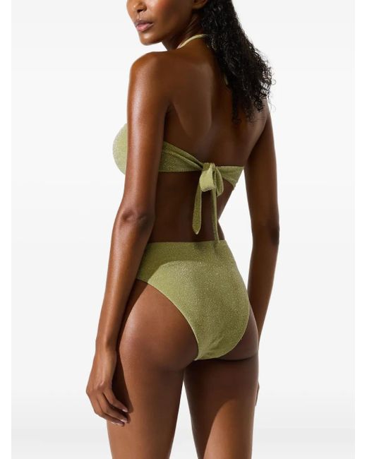 Karl Lagerfeld Green Metallic Bikini Briefs