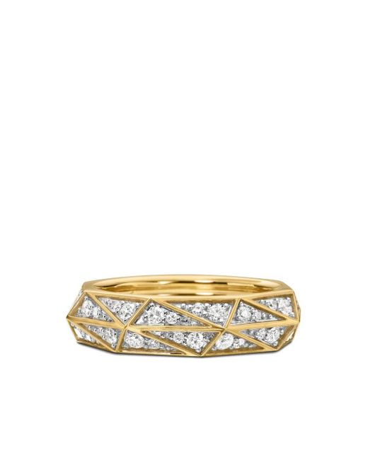 Bague Torqued Faceted En 18Ct Pavée De Diamants (6 Mm) David Yurman pour homme en coloris Metallic