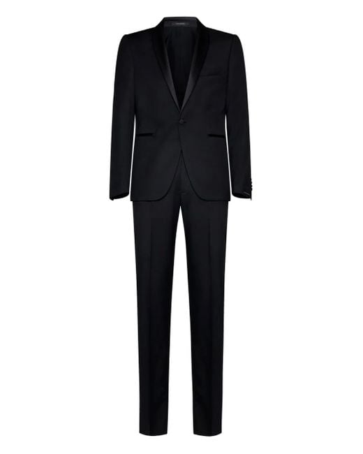 Tagliatore Black Satin-Shawl Lapels Tuxedo for men