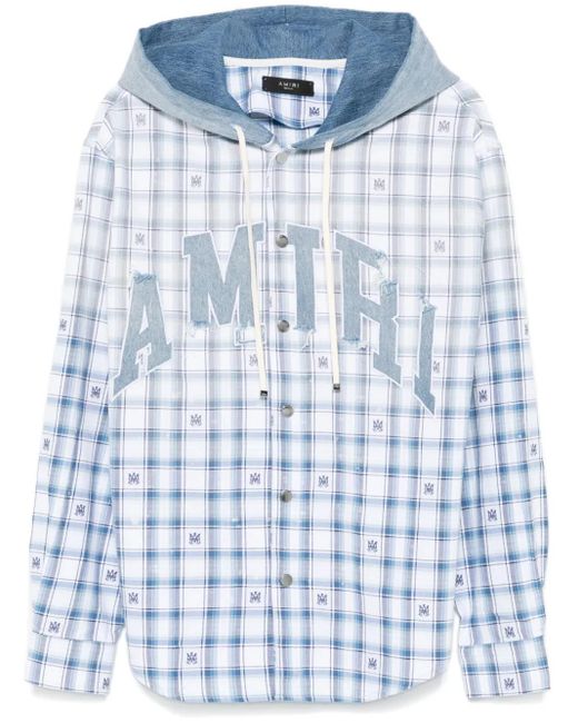 メンズ Amiri ロゴパッチ シャツ Blue