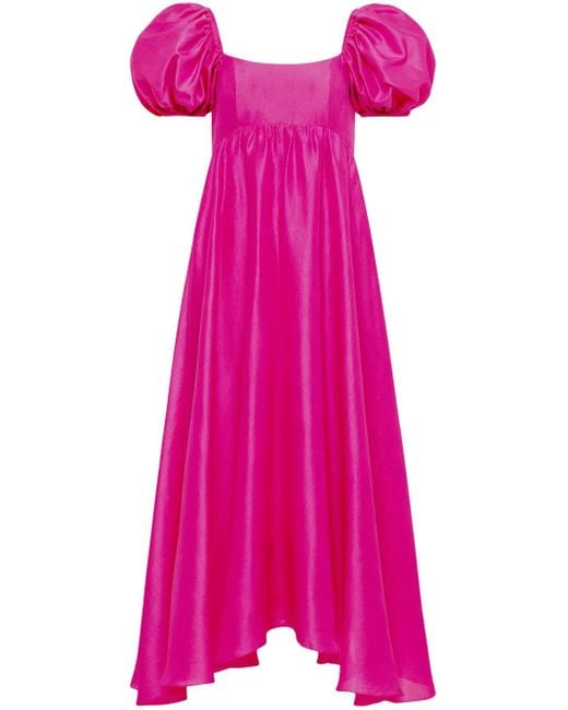Azeeza Pink Rory Silk Midi Dress