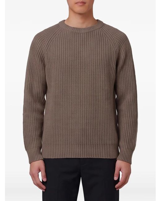 Lisa Yang Brown Soren Ribbed-Knit Sweater for men