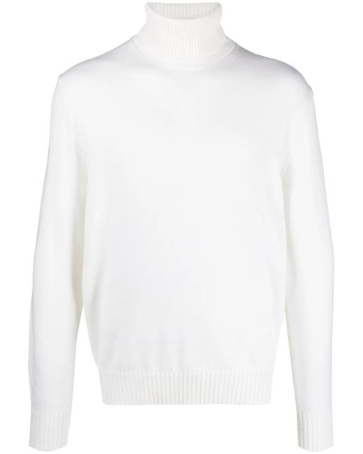 Ballantyne White Roll-Neck Wool Jumper for men