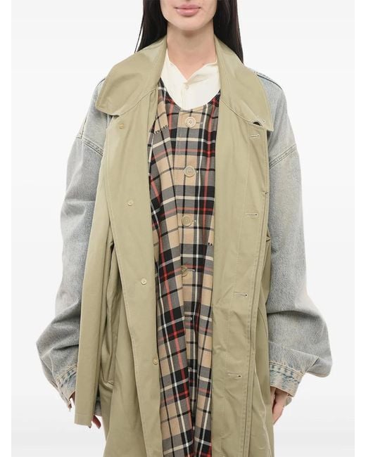 Balenciaga White Asymmetric Layered Jeans Coat