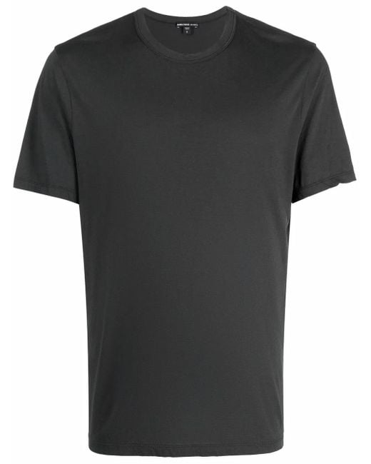 James Perse Black Short-Sleeved Cotton T-Shirt for men