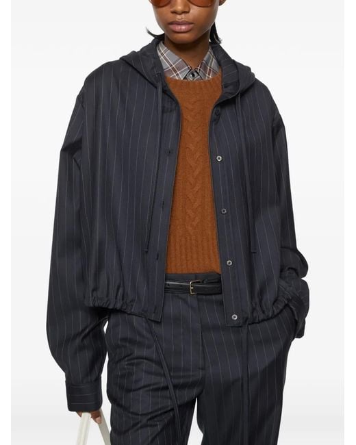 Acne Blue Button-Up Wool Overshirt