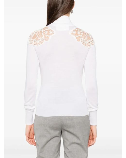 Ermanno Scervino レースインサート ハイネックセーター White