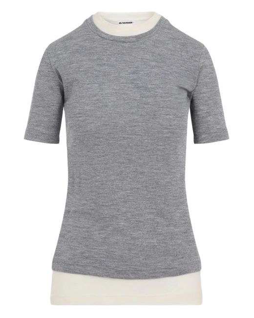 Jil Sander Gray T-Shirt im Layering-Look