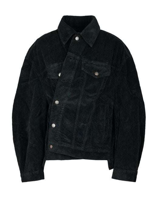 Haikure Black Corduroy Button Jacket