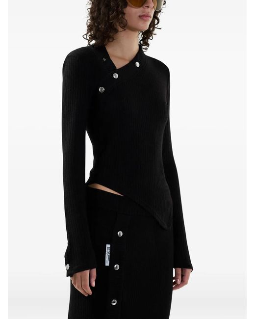 Gcds Black Button-Embellishment Top