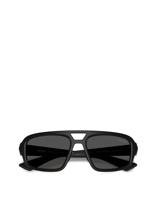 Prada Linea Rossa Black Logo Sunglasses for men