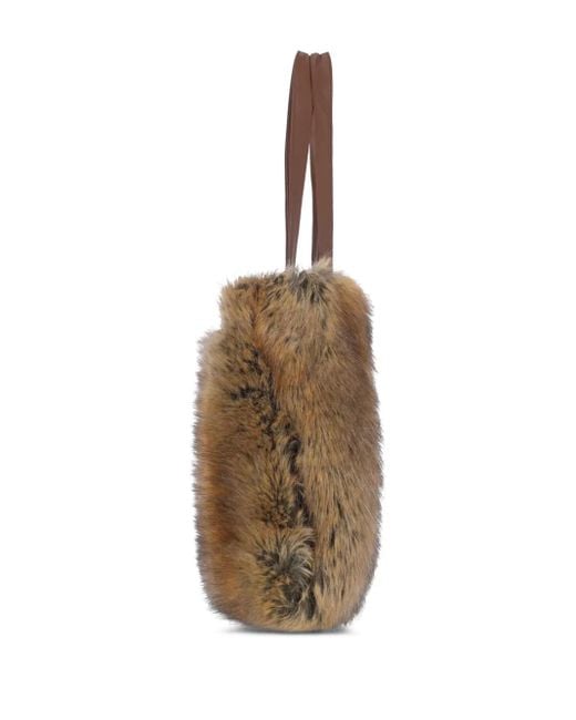 Niccolò Pasqualetti Brown Faux-Fur Tote Bag
