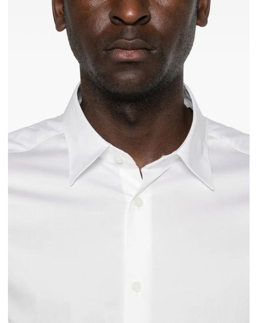 Emporio Armani White Short-Sleeves Buttoned Shirt for men