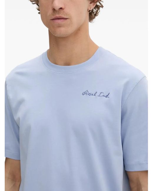 DIESEL Blue T-Shirt T-Adjust-V11 À Logo Imprimé for men