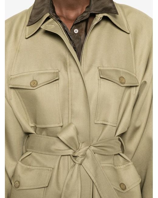 Frankie Shop Natural Belted Multi-Pocket Jacket