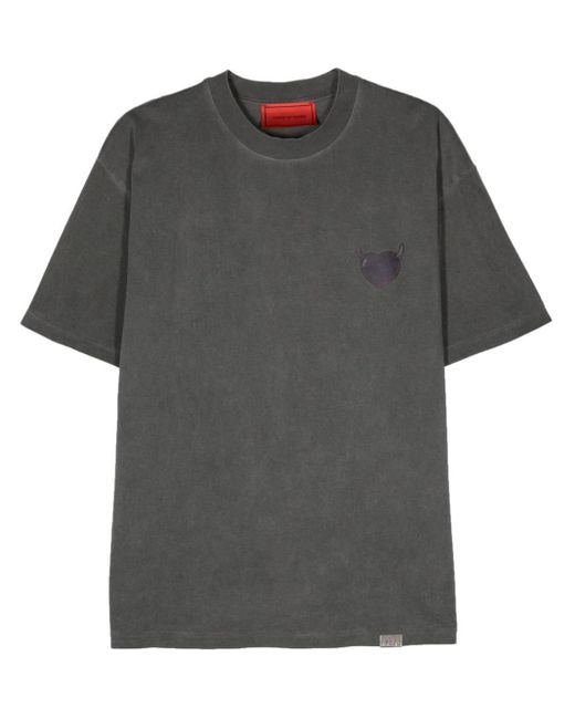 Vision Of Super Gray Puffy Love Cotton T-shirt for men