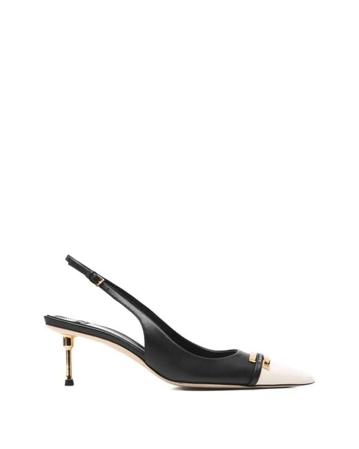 Elisabetta Franchi Black Two-Tone Buckle Pumps