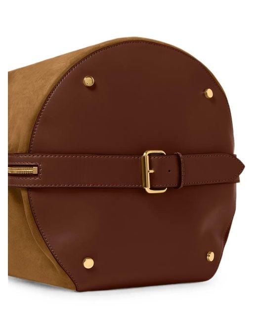 Stella McCartney Brown Logo-Engraved Triangular Shoulder Bag