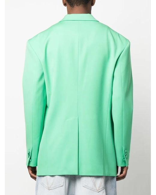 DSquared² Green Single-Breasted Silk Blazer for men