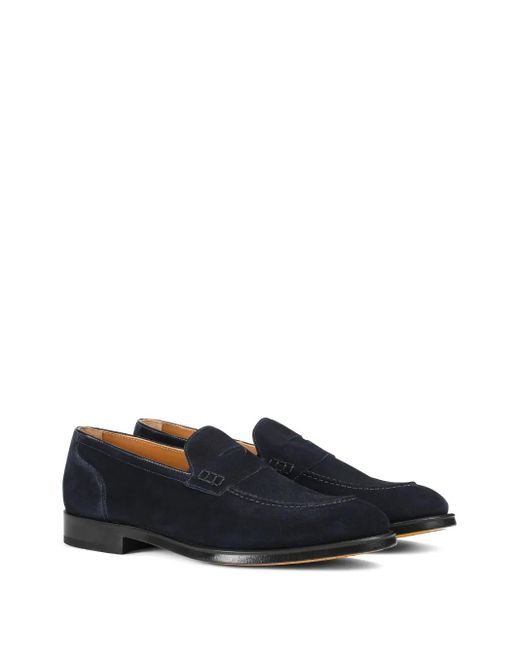 Doucal's Blue Suede Loafers for men