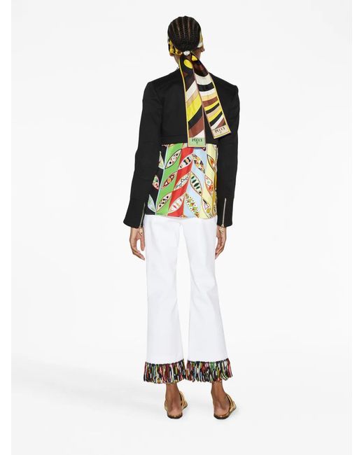 Emilio Pucci Black Open-Front Cropped Jacket
