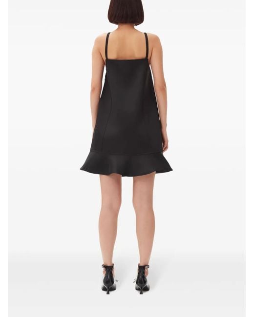 Ganni Black Short Dress With Ruffles