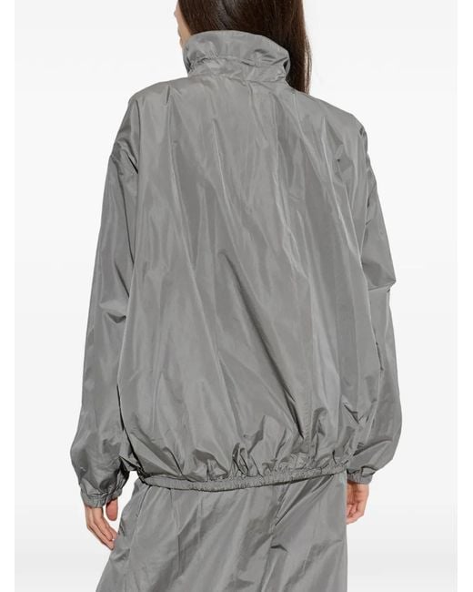 Alexander Wang Gray Gathered Neck Oversized Track Jacket