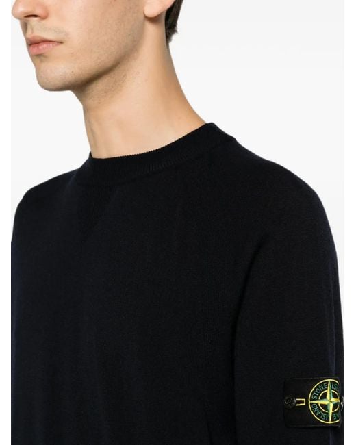 Stone Island Black 5100007 Stretch Rws Wool Jumper for men