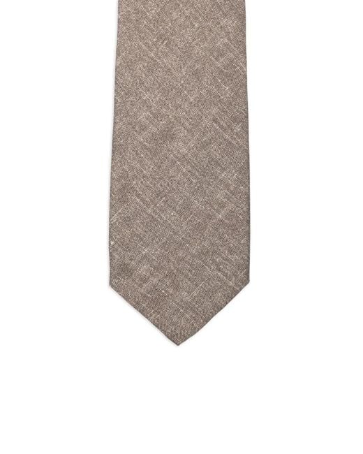 Corneliani White Herringbone Tie for men