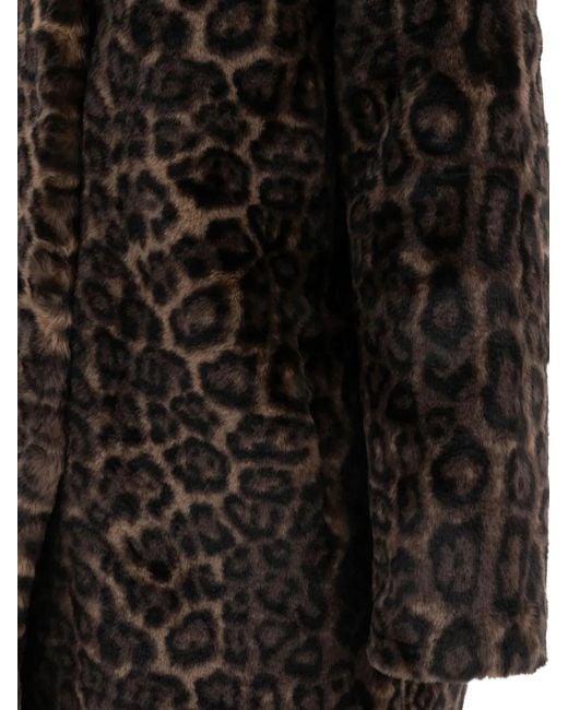 Apparis Black Leopard-Pattern Coat