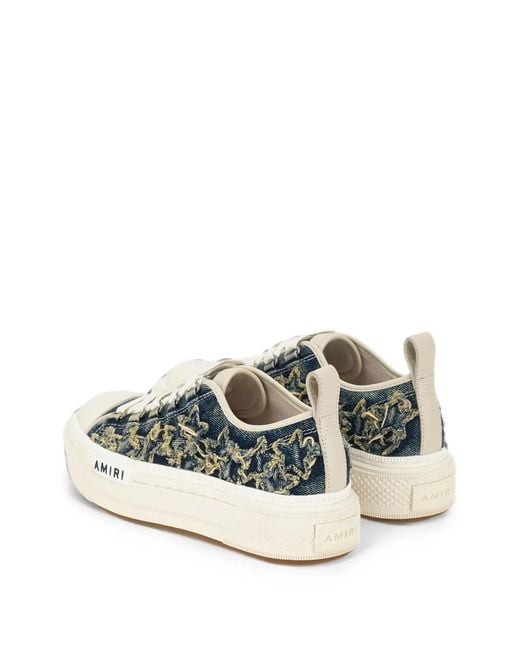 Amiri White Denim Court Low Sneakers