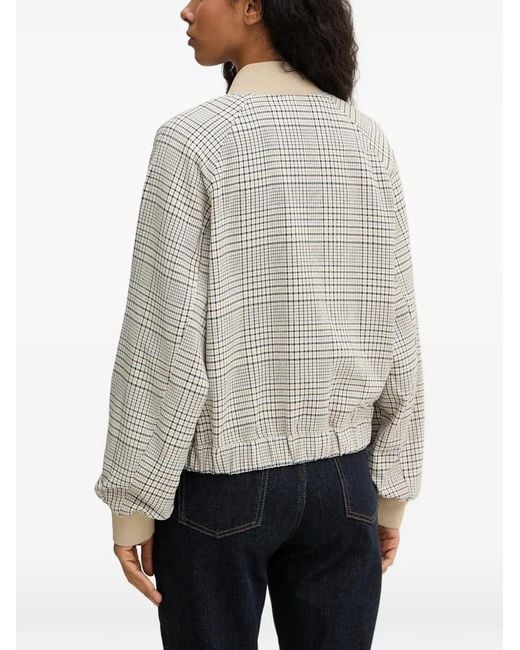 Marc O' Polo Gray Checked Bomber Jacket