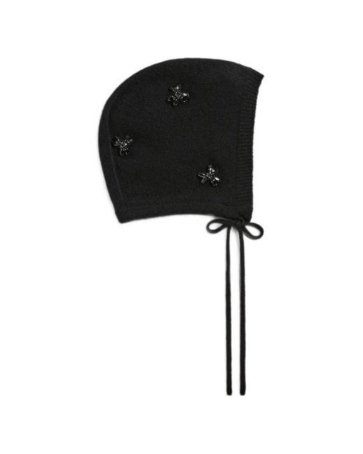 Simone Rocha Black Turbo Crystal-Embellished Bonnet