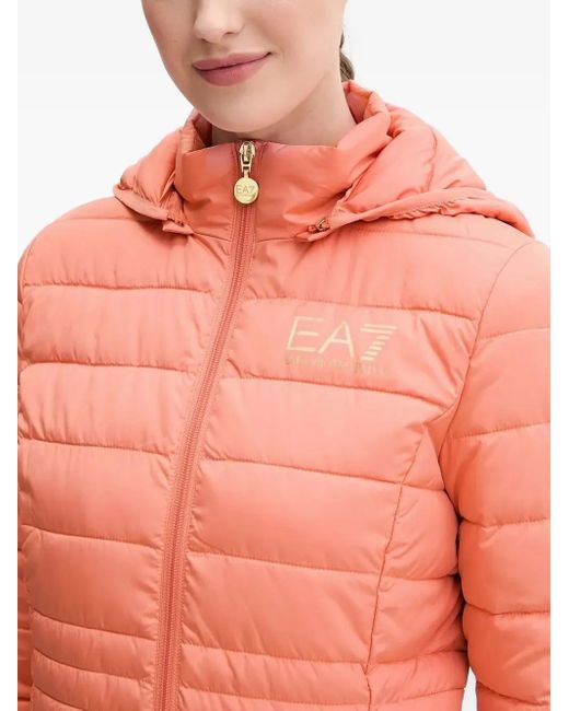 EA7 Red Veste Matelassée À Logo Imprimé