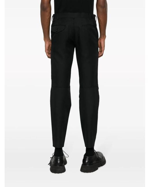 Comme des Garçons Black Mid-Rise Tapered Trousers for men