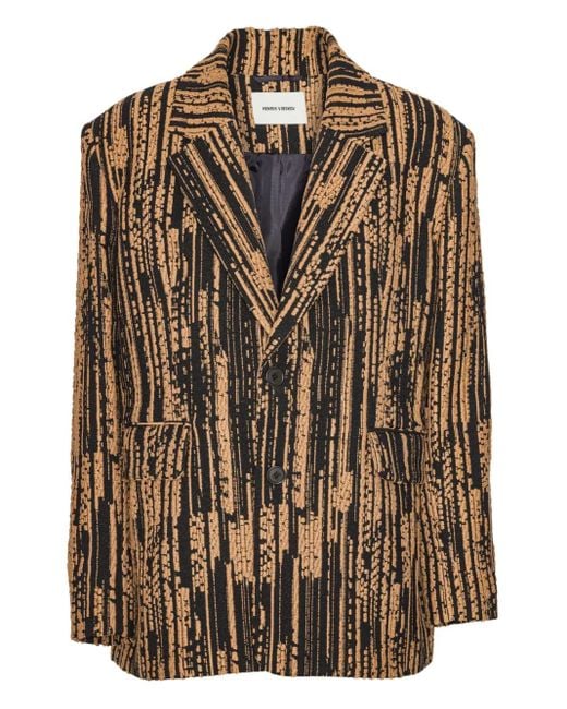 Chaqueta a rayas con botones Henrik Vibskov de color Brown