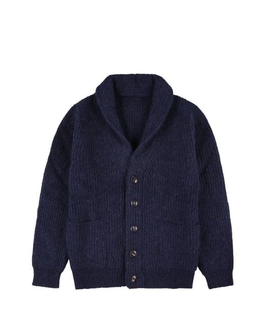 Fortela Blue Majes Shawl-Collar Cardigan for men