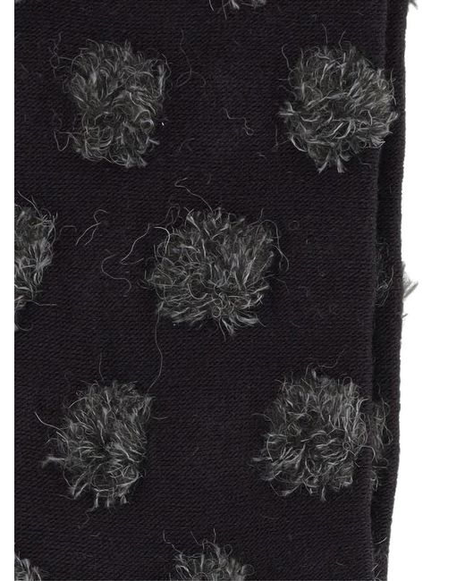 Antipast Black Knitted Polka-Dot Pattern Socks