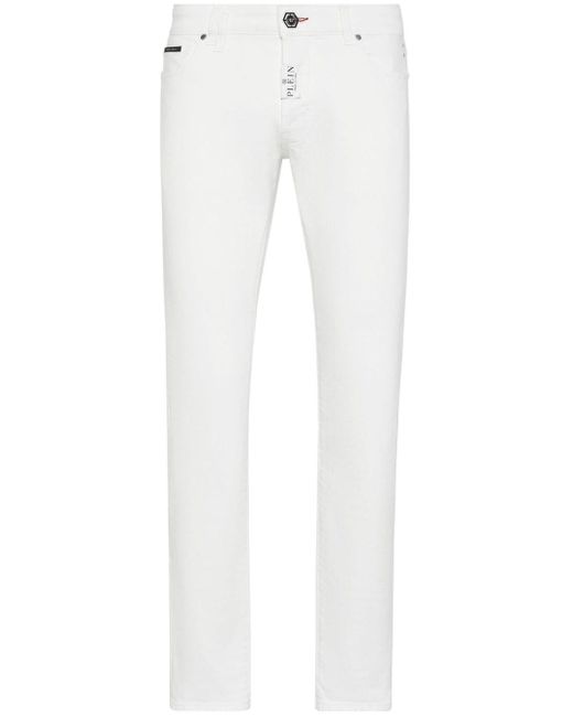 Philipp Plein White Low-rise Skinny Jeans for men