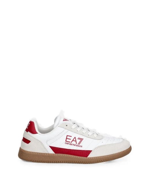 EA7 White Baskets À Logo Imprimé